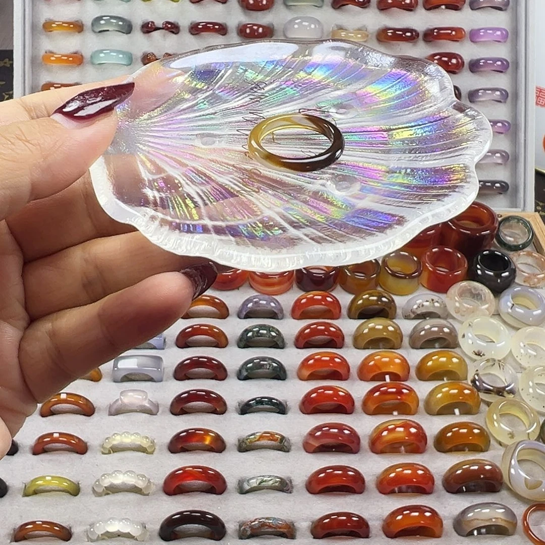 玛瑙/玉髓未镶嵌戒指A16不退换17.7港17