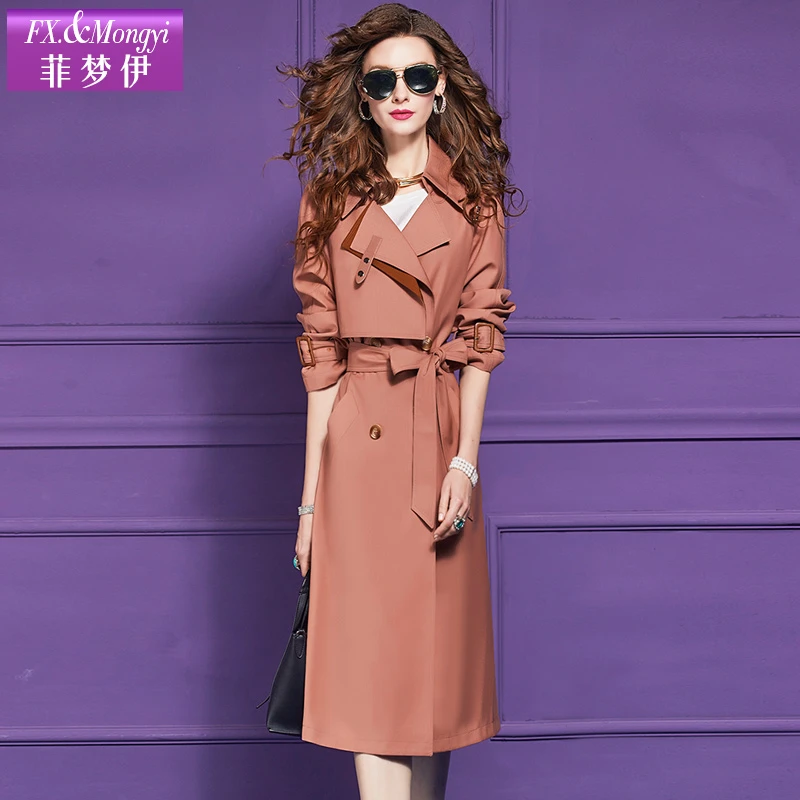 菲梦伊西装领风衣外套女中长款秋季英伦风高级感休闲大衣潮65850