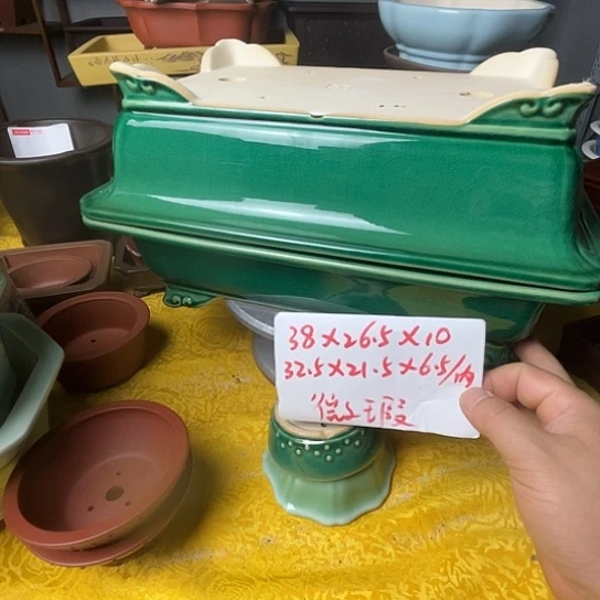 紫砂花瓶绿****人紫砂花盆