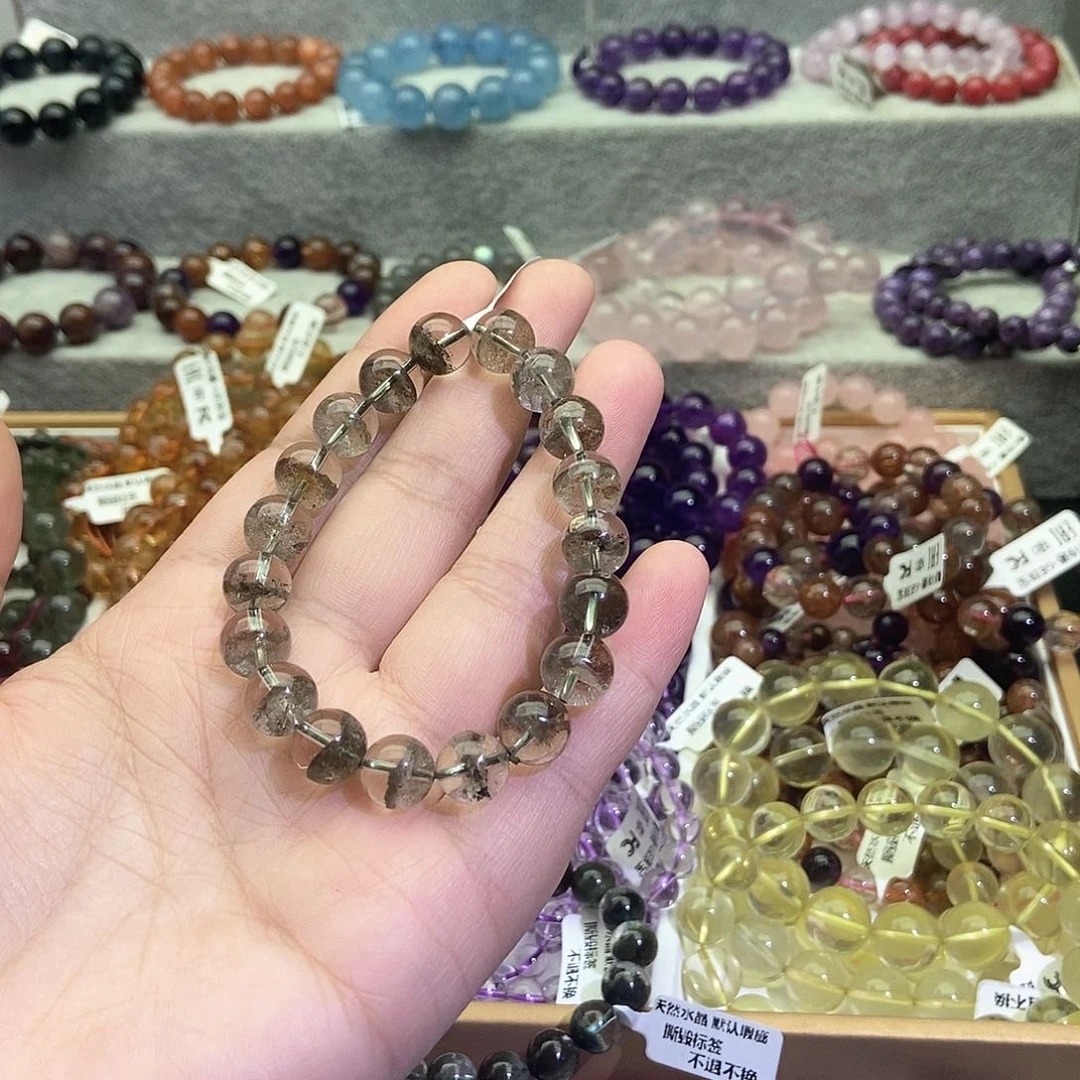 水晶手链未镶嵌绿幽灵聚宝盆10