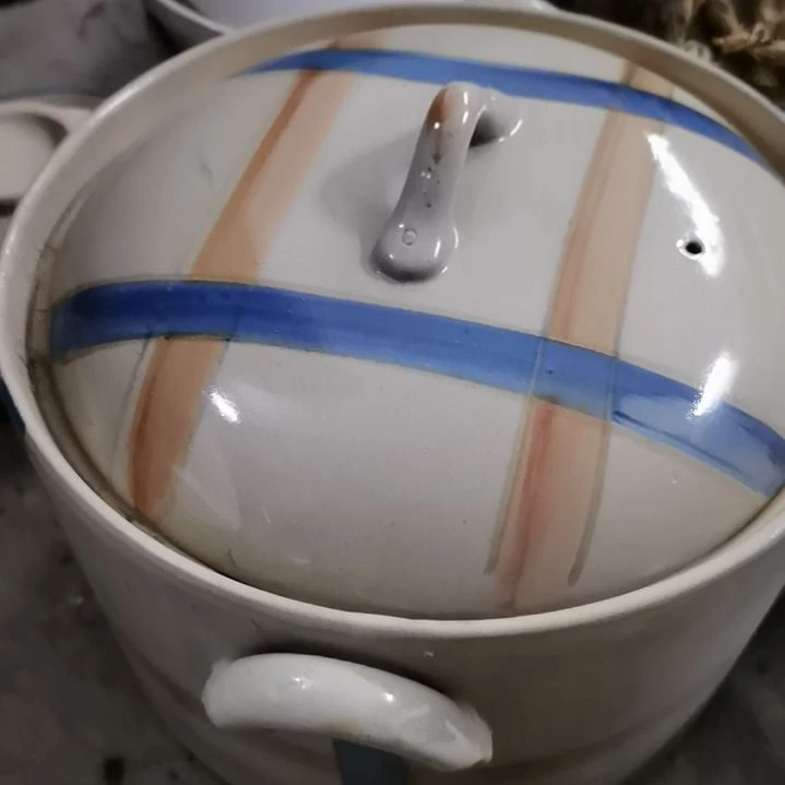 甜***～手工艺品钧瓷方格大砂锅不退不换