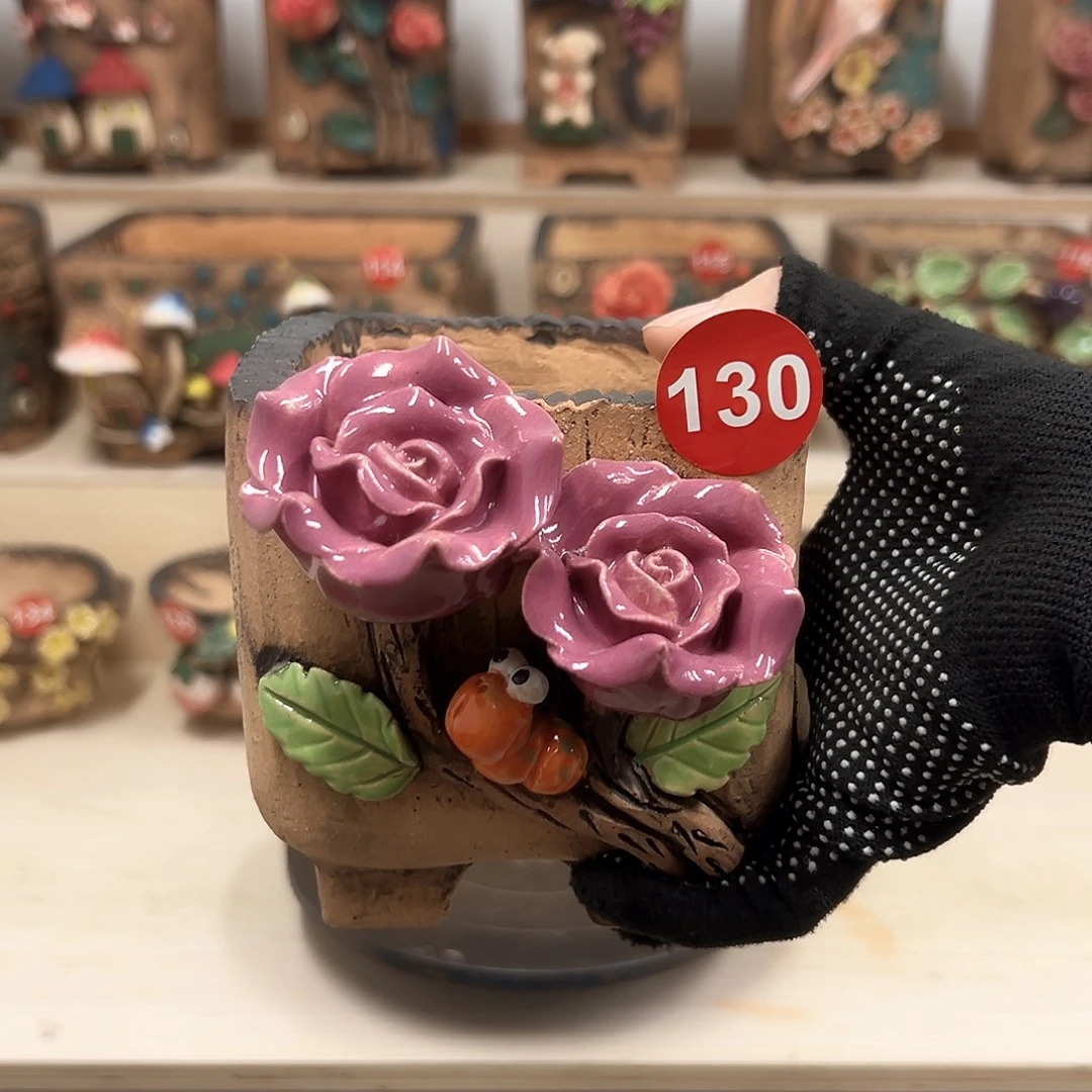 紫砂花盆130号内口9外高11