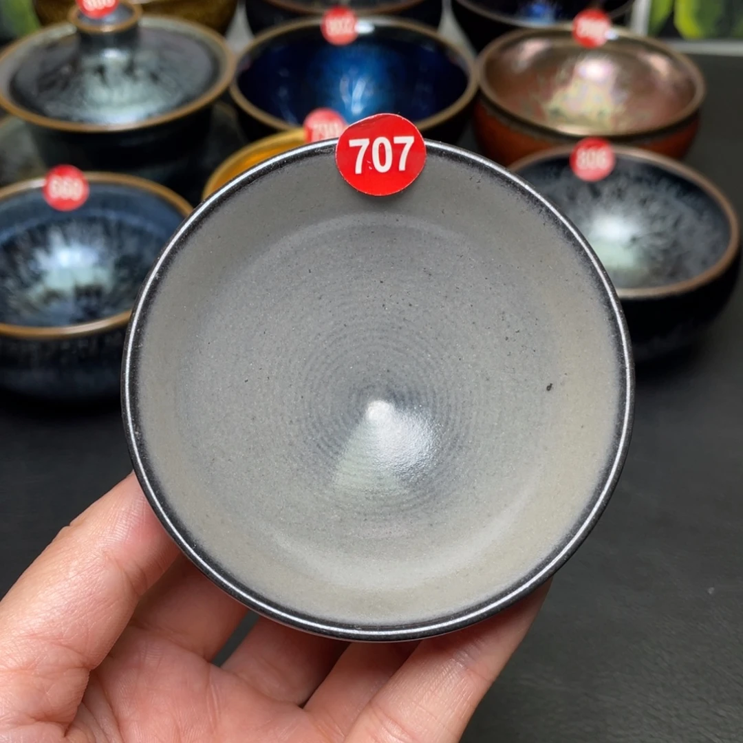 极***双茶盏707 建窑建盏茶盏