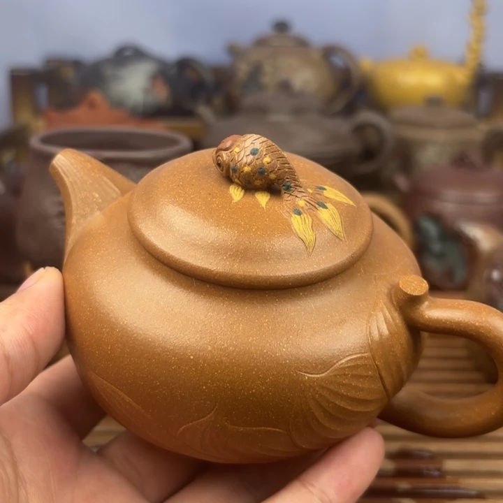 茶壶紫砂金玉满堂黄降坡原矿220c