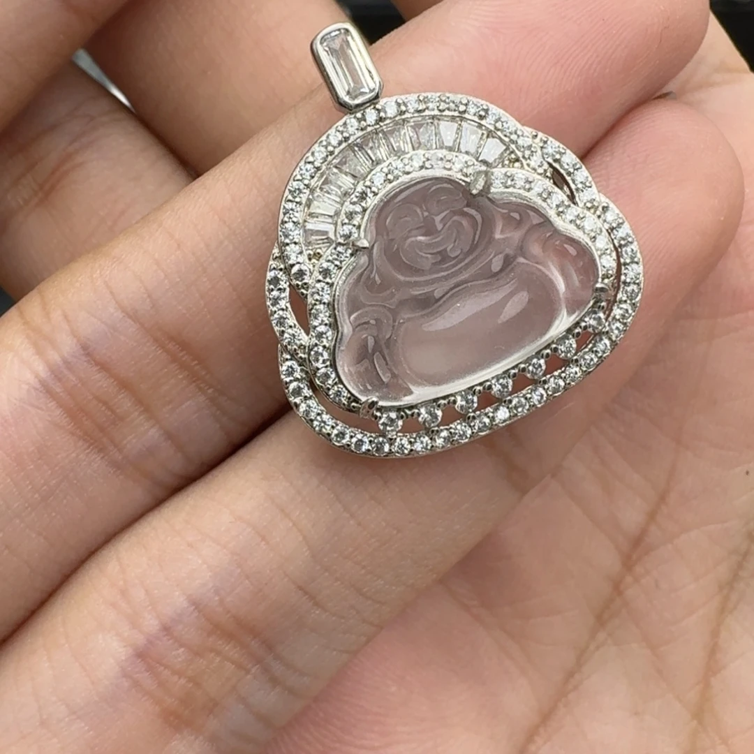 石英质玉银S925镶嵌颈饰