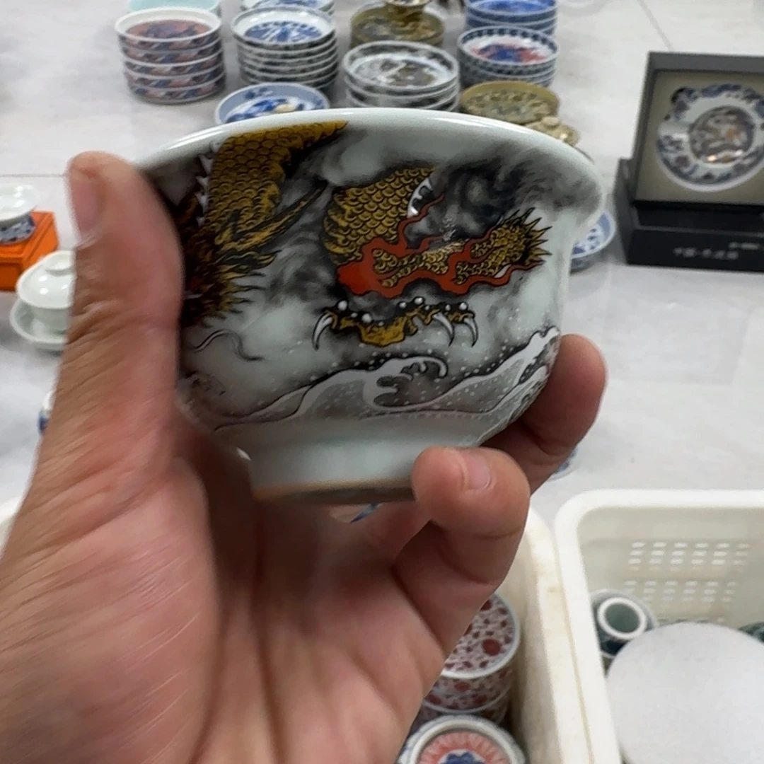 摆件金龙降世主人压手杯微瑕