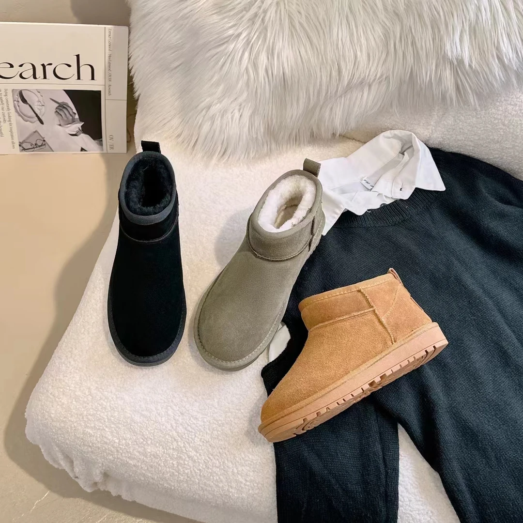 真皮百搭加绒加厚短靴雪地靴