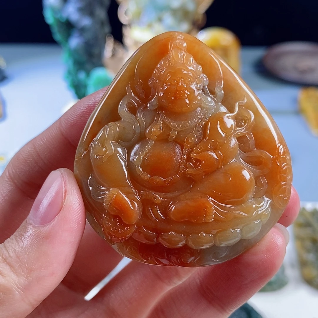 定制翡翠未镶嵌天然a货翡翠黄财神