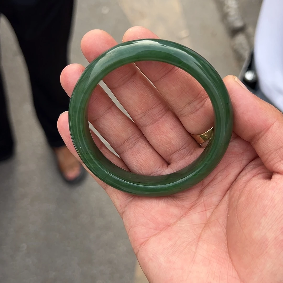 和田玉（碧玉）手镯未镶嵌老坑种碧玉