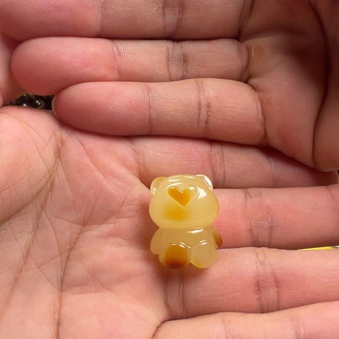蜜蜡颈饰未镶嵌柒小熊提溜吊坠（打孔不退换）