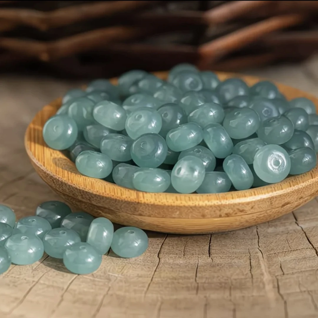 高冰蓝水算盘珠N197卡5*8M M散珠20颗