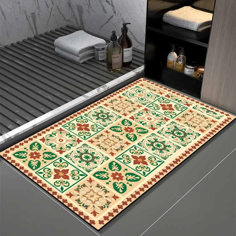 浴室地垫吸水防滑卫生间脚垫家用厕所门口地垫卫浴硅藻泥速干垫子