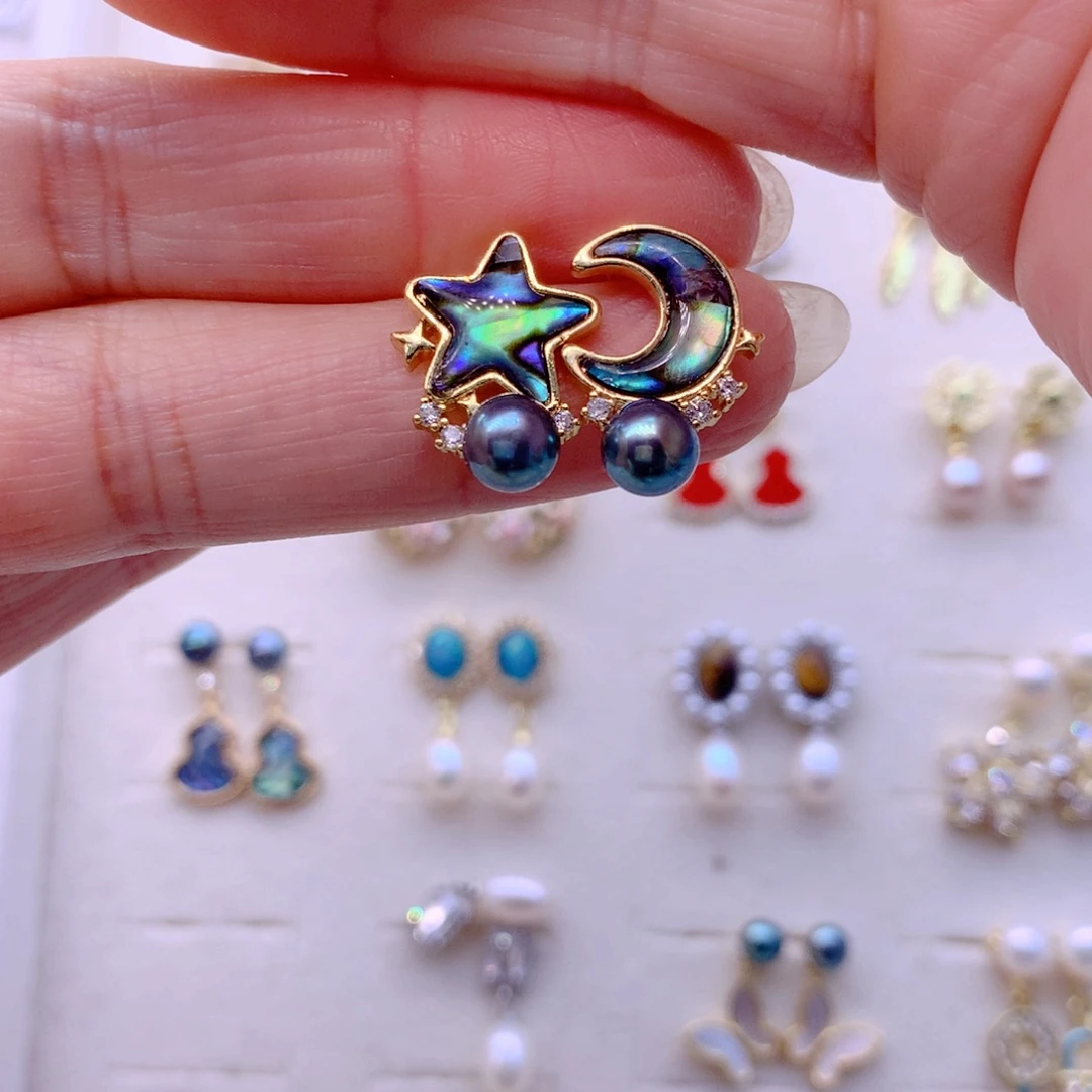 耳饰合金淡水珍珠