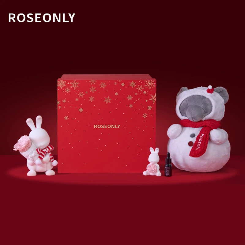 ROSEONLY诺誓鎏金情人节礼盒永生花甜心兔限定礼物送女友爱人生日