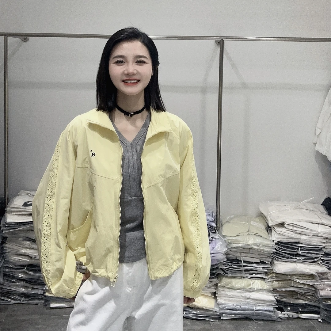 LMM 7753 2025春夏时尚立领拉链防晒服外套女轻柔百搭上衣