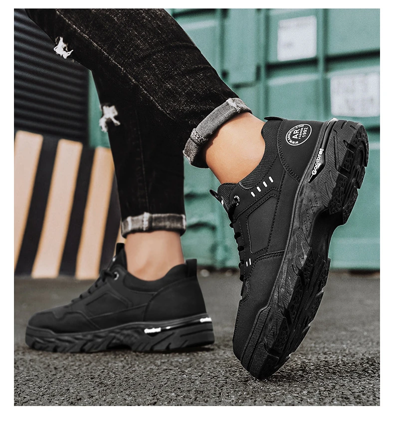 劳保鞋新款工作鞋子休闲男土大码防水防滑耐磨透气防臭运动厚底