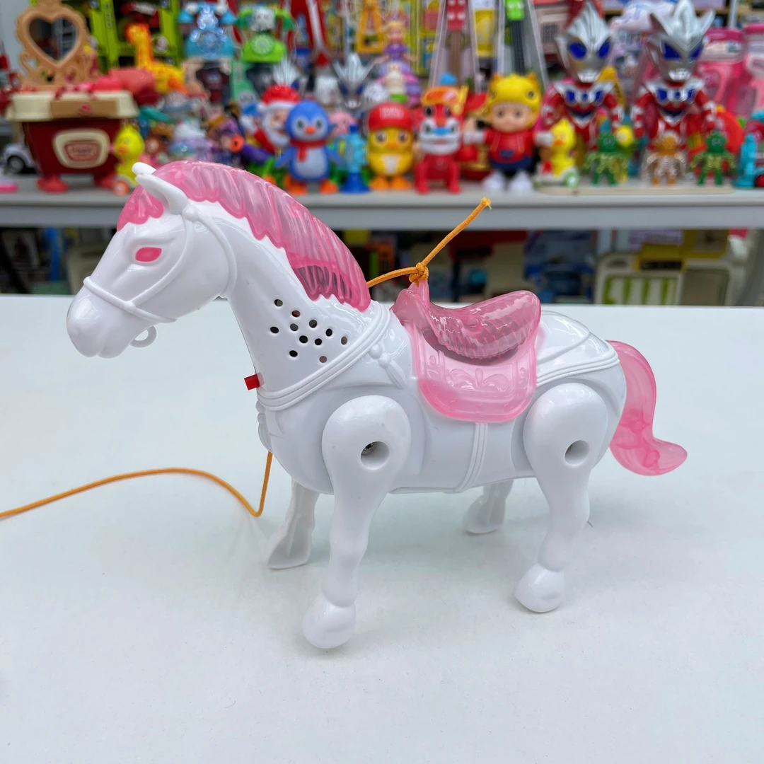 电动牵绳小马声光跳萌宠益智早教启蒙科学实验【自备2节5号电池