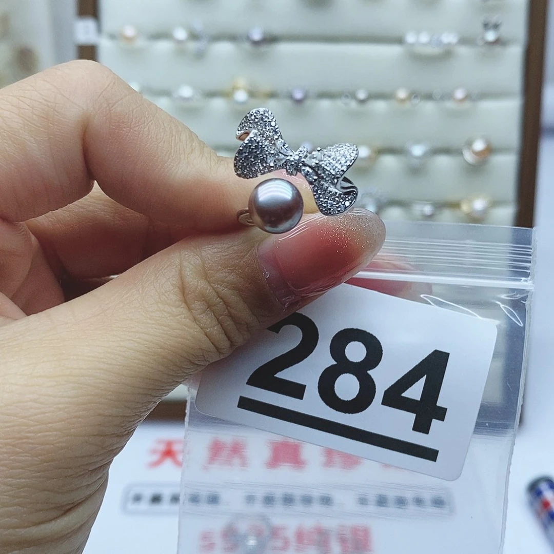 淡水珍珠戒指银S925镶嵌C***h284