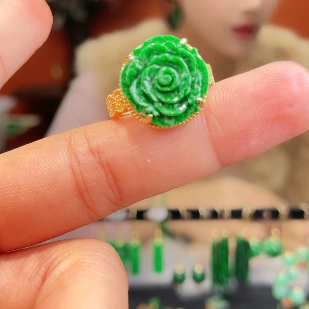 翡翠银S925镶嵌耳饰