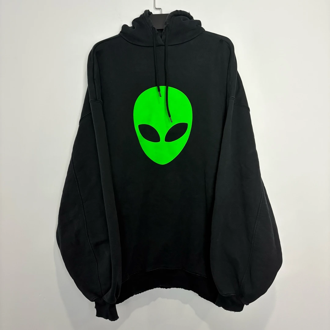 99新 Balenciaga/巴黎世家 （vd）外星人黑色卫衣 0388