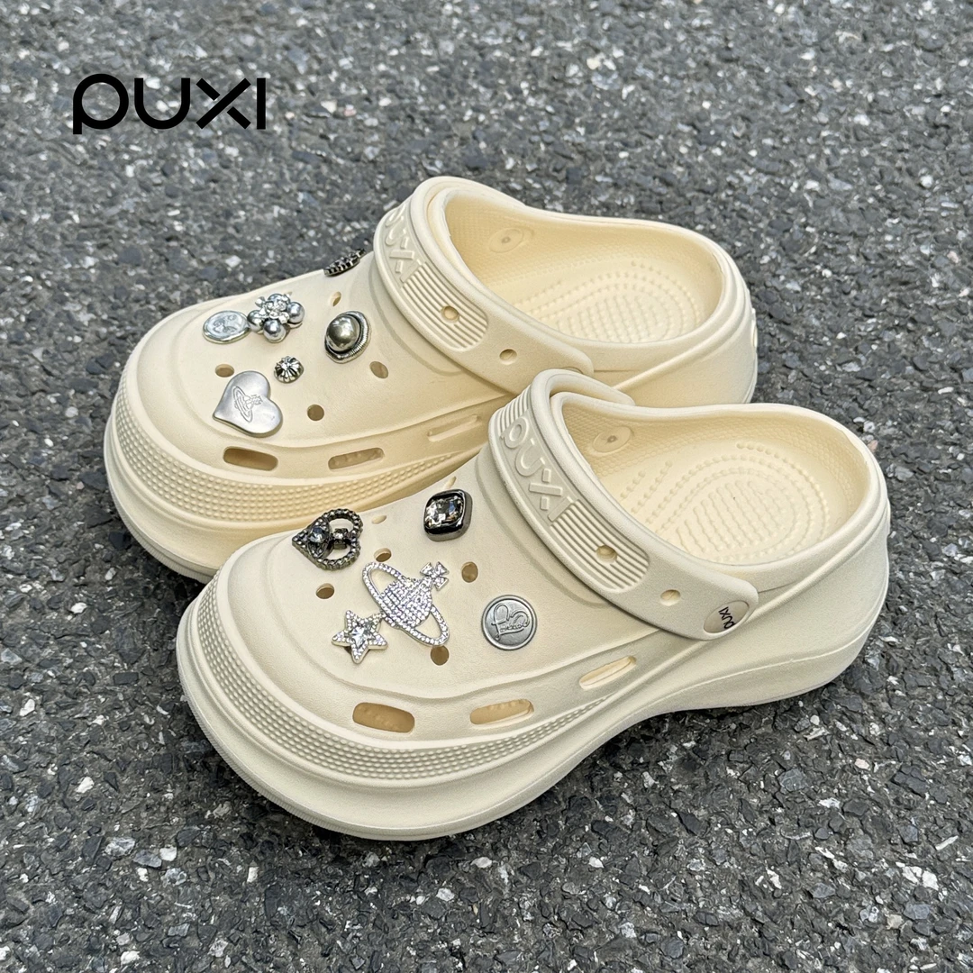 朴西蔓薇女士洞洞鞋厚底外穿增高休闲时尚室内居家防滑凉拖鞋