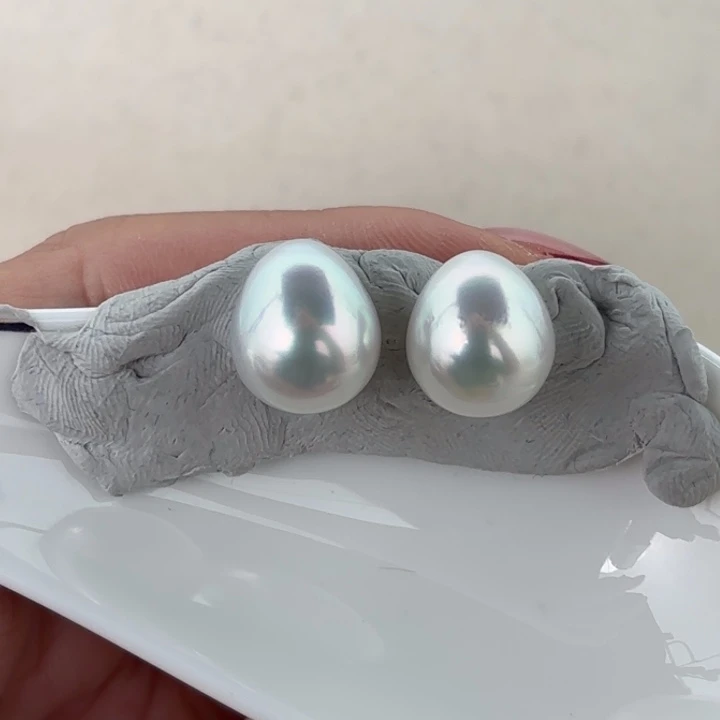 未镶嵌裸珠定制海水珍珠11.3-11.7mm澳白两颗