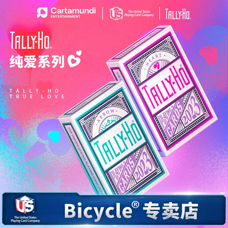 bicycle扑克TH纯爱系列新手练习高颜值花切扑克牌TallyHo爱心弓箭