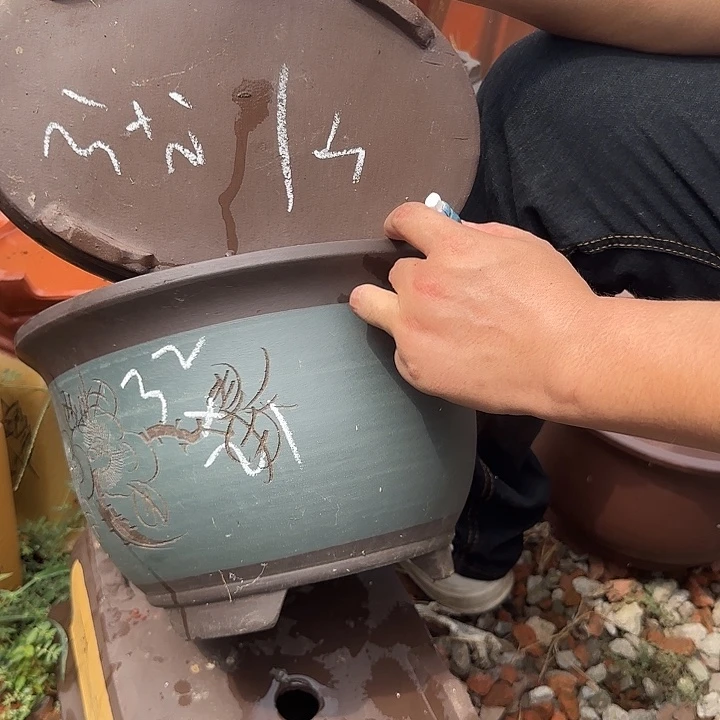 紫砂花盆紫砂花盆盆景盆瑕疵