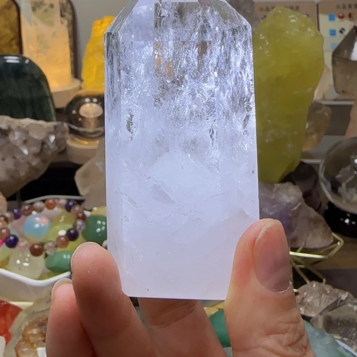 未镶嵌水晶车挂不退换巴西白水柱