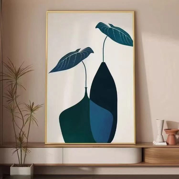 【创意植物】砂岩材质简约客厅装饰画沙发背景墙挂画高级玄关装饰画