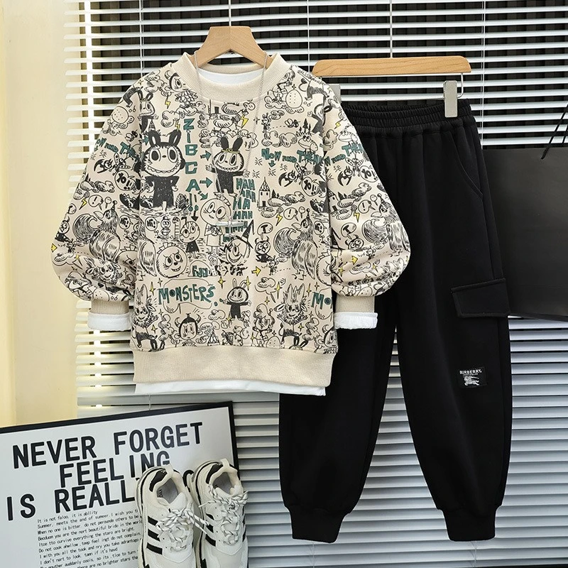 巴拉巴拉联名卢比兔秋款卫衣套装新款休闲韩版运动两件套帅气潮