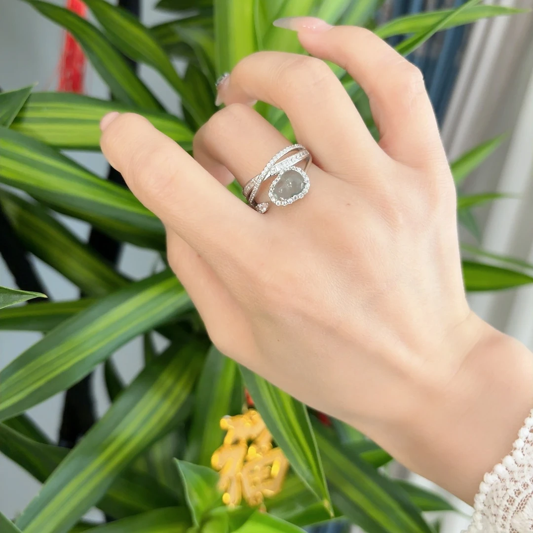 2408111871 YZZ 翡翠s925葫芦戒指（多样性发其一）