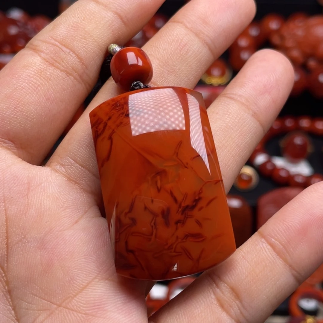 南红玛瑙未镶嵌珠宝奇石无事牌吊坠
