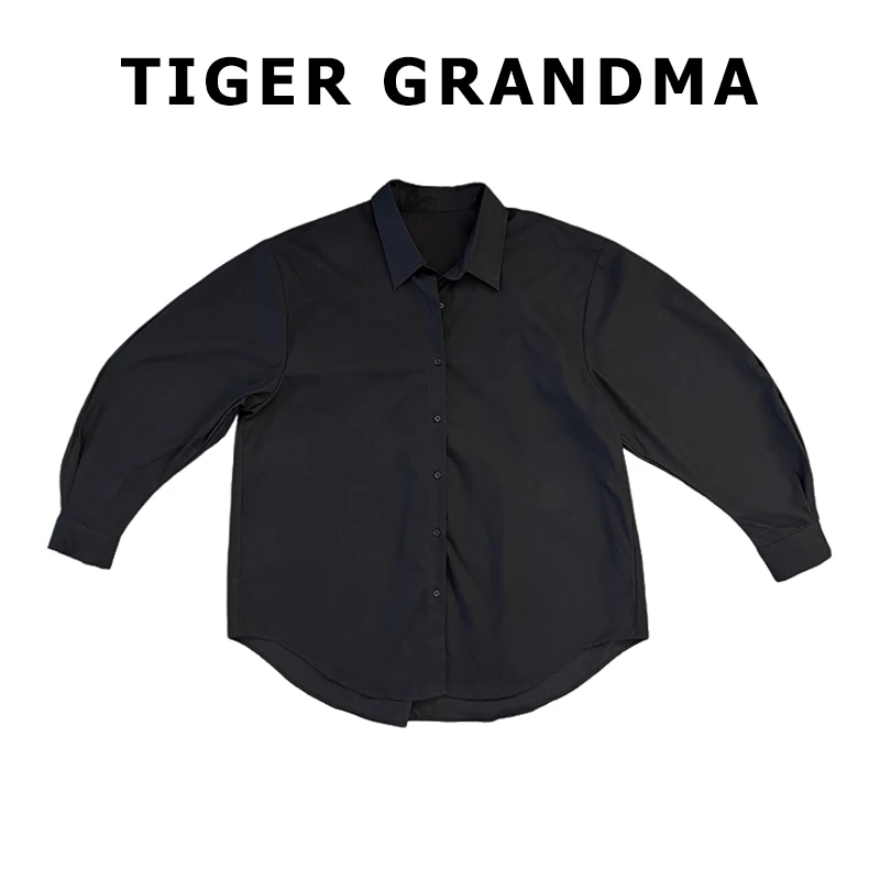 大奇TG 2509【暗黑浪漫】高密全棉羊腿袖质感哑黑廓形衬衫外套