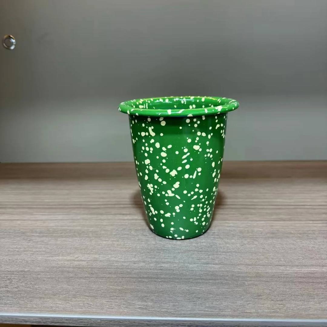 【设计师款】9CM 400 ML 亚马逊绿 搪瓷手握杯 咖啡杯