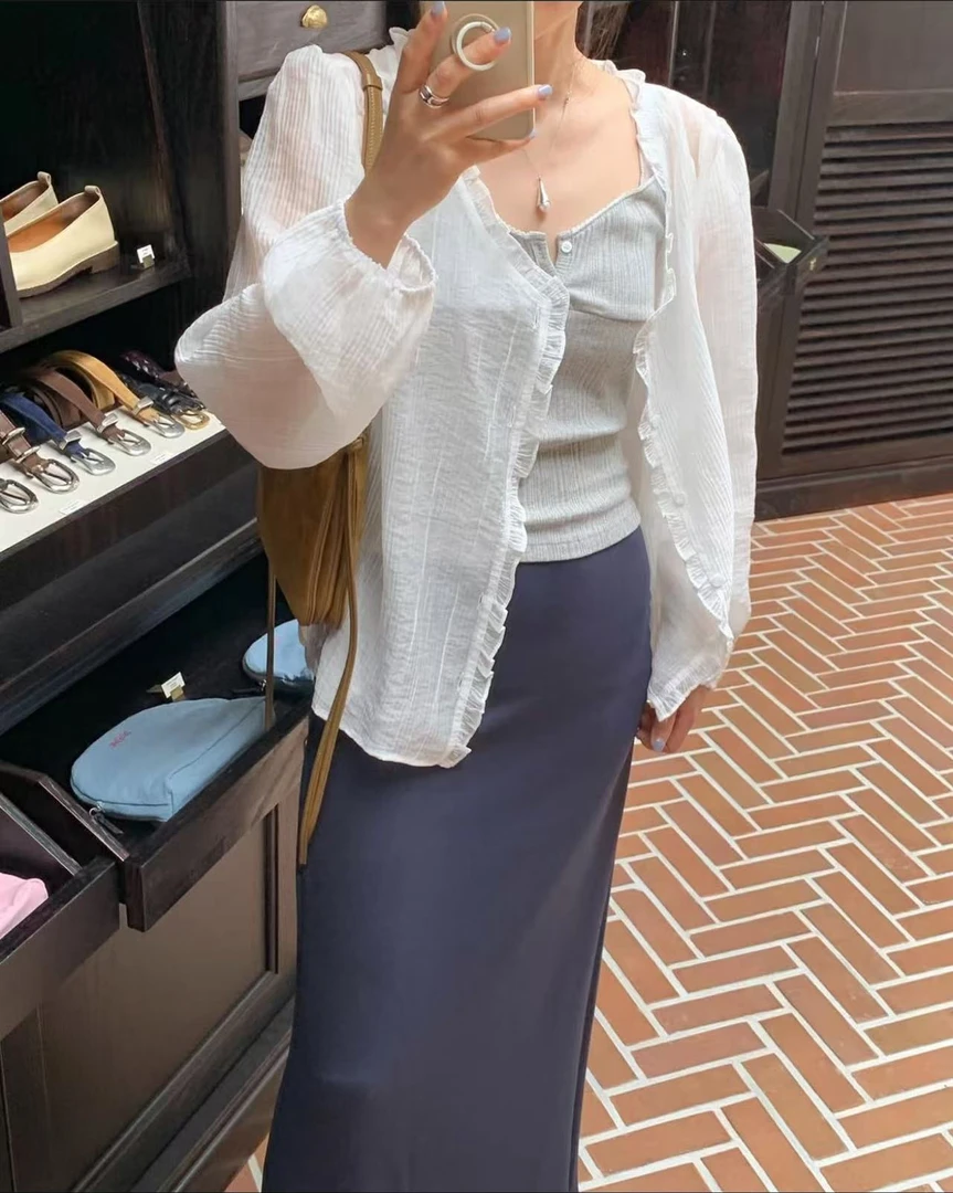 韩国东大门2025新款女装  704i 长袖小衫气质时尚休闲百搭女士