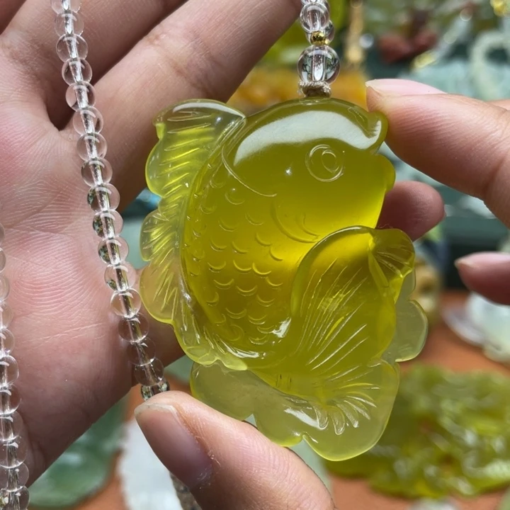 未镶嵌岫玉吊坠毛衣链锁骨链
