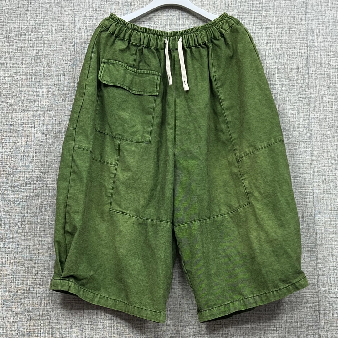 彩色牛仔裤休闲裤百搭夏季复古宽松纯色抽绳薄款潮流水洗松紧腰女