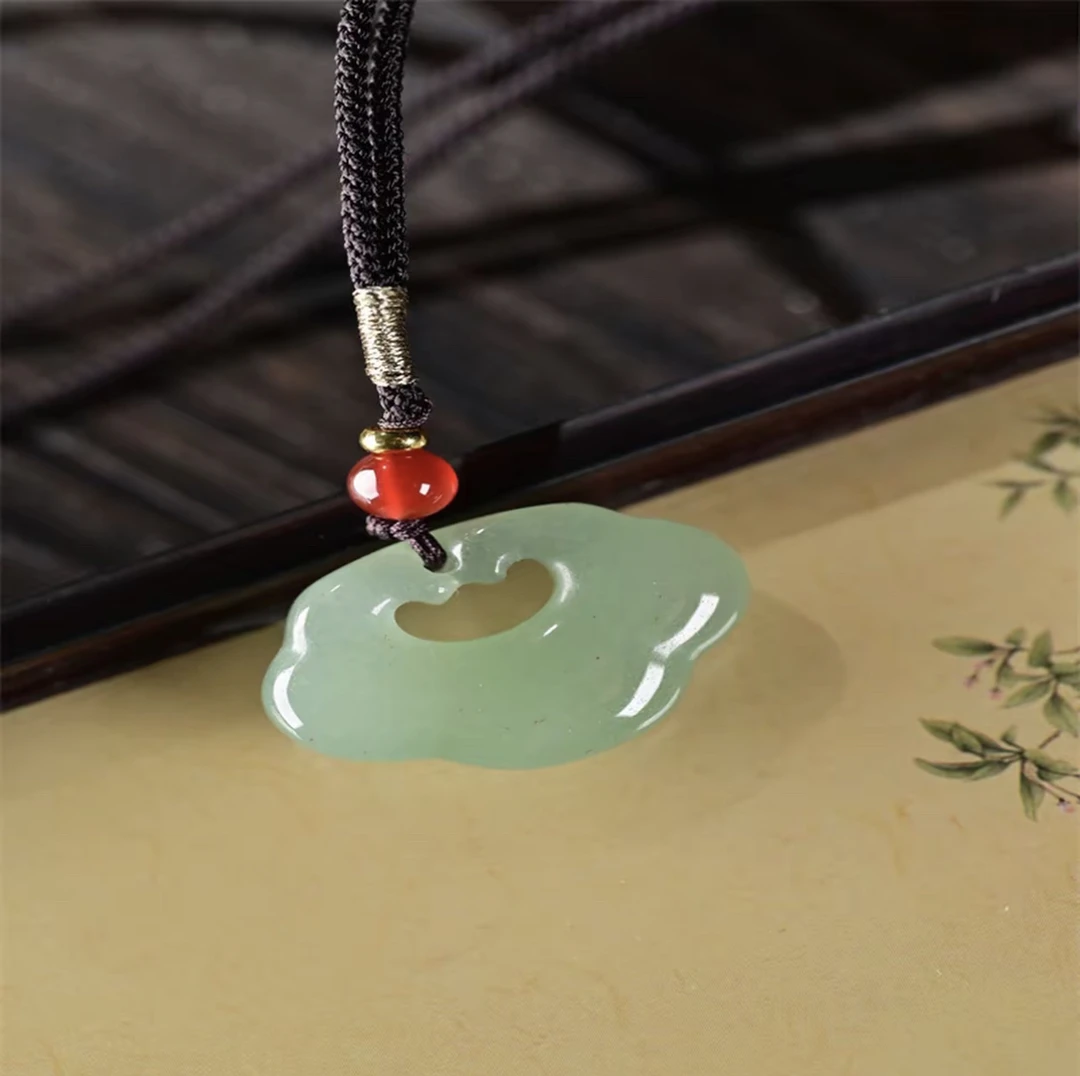 非金属树脂吊坠 新疆绿色长命锁吊坠男女百搭款吊坠