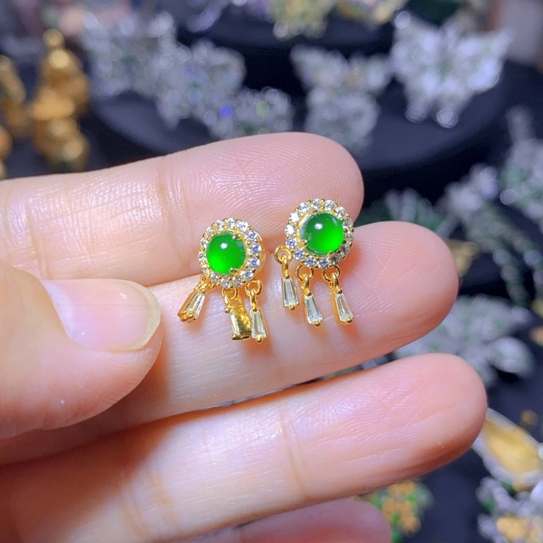 翡翠银S925镶嵌颈饰天然翡翠