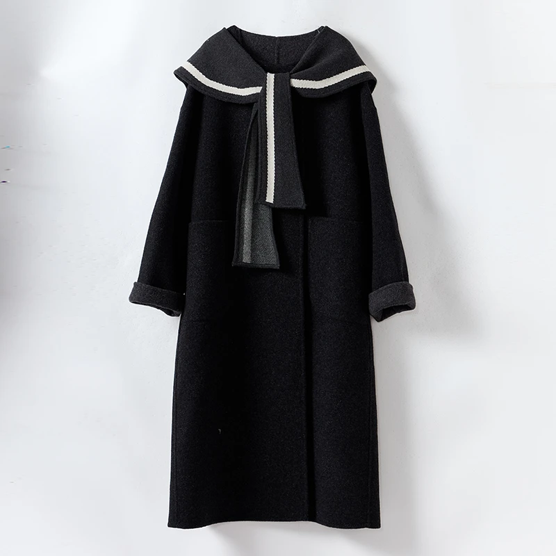 QIAO YIN"外套“气质休闲中长款冬季时尚毛呢大衣QY29145