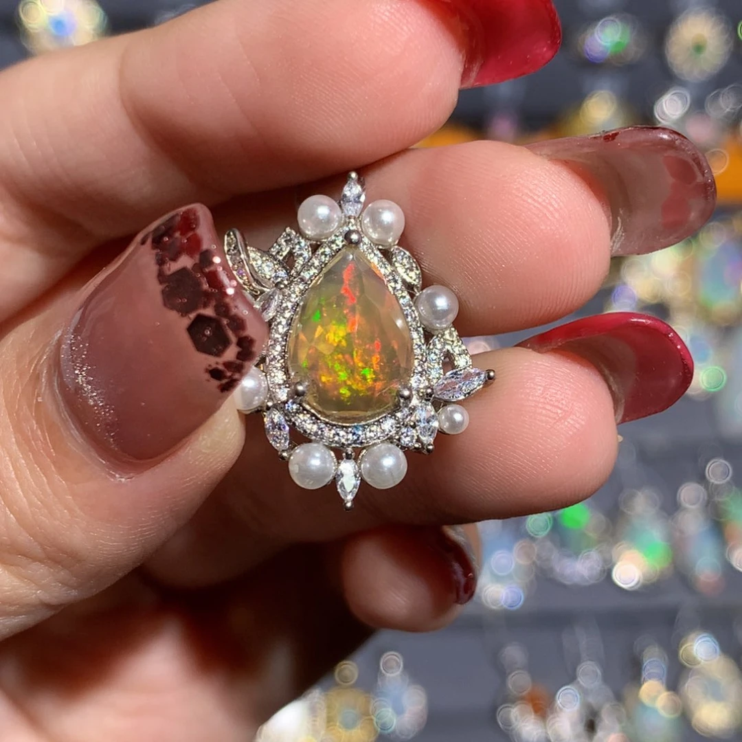 银S925镶嵌欧泊欧泊吊坠y