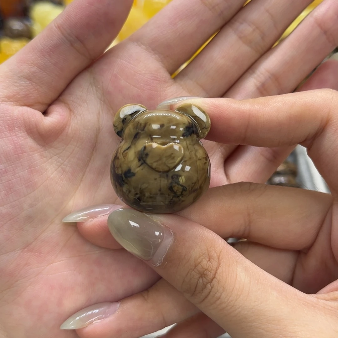 琥珀未镶嵌颈饰天然琥珀根珀熊头