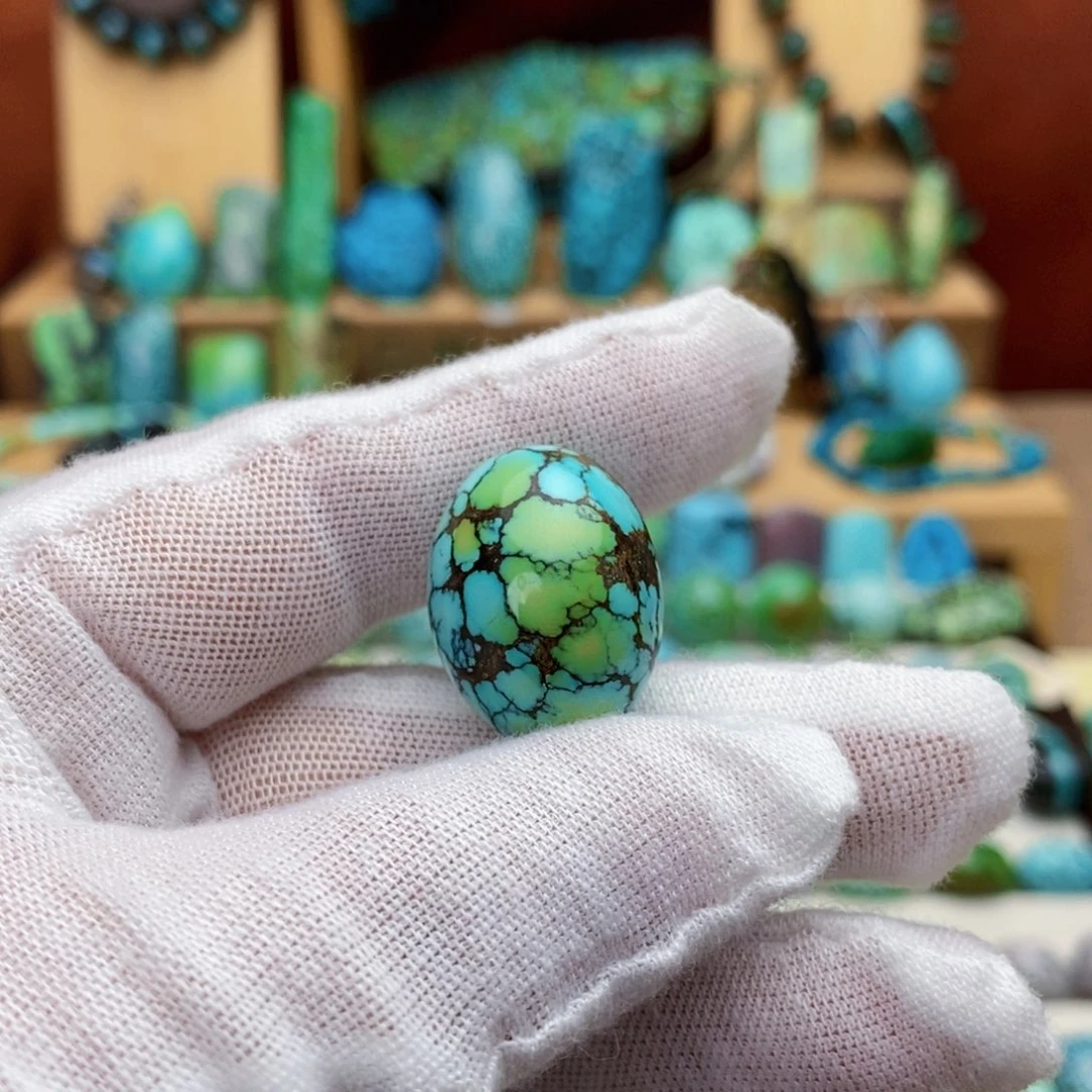 定制绿松石三彩枣珠