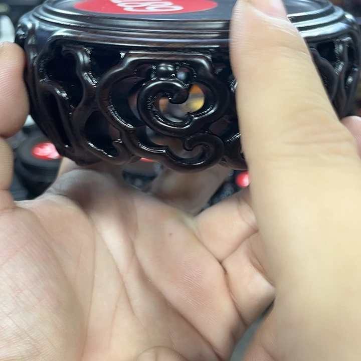 琉璃手工艺品红木底座工艺品9