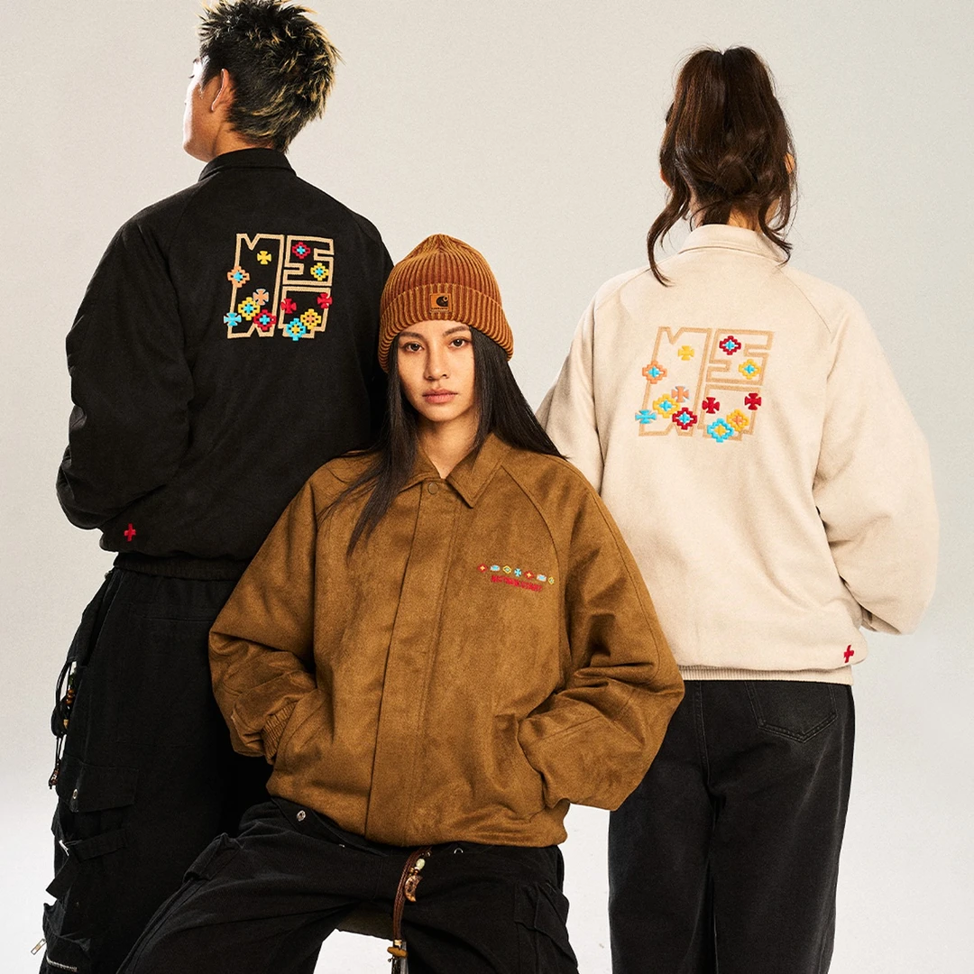 NSTNEW START发芽计划仿麂皮90白鸭绒夹克羽绒服冬季