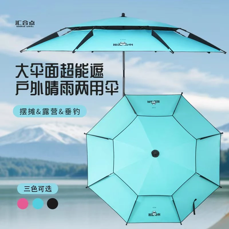 不锈钢2.4米黑胶遮阳防晒伞