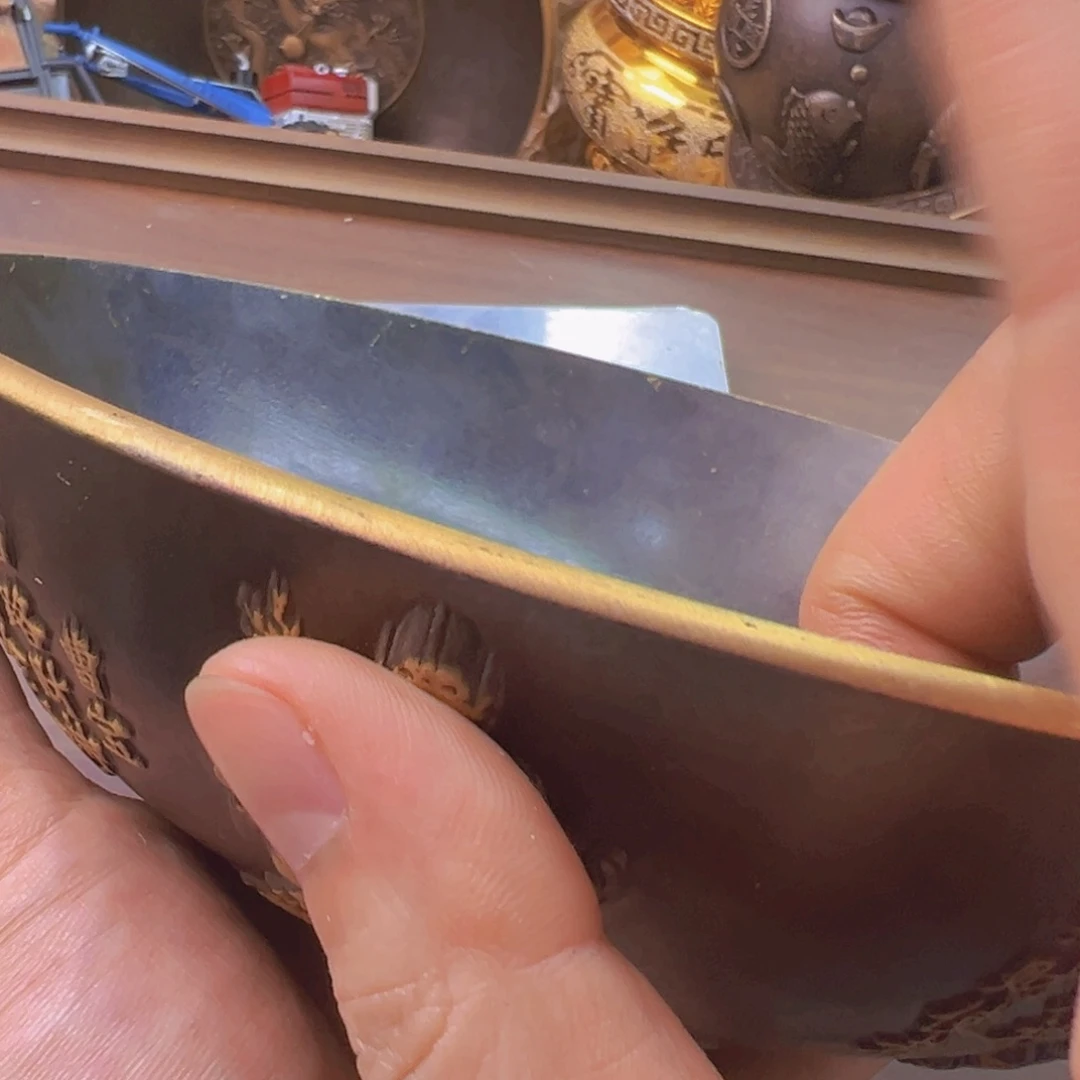 紫金风磨铜五路财神盘