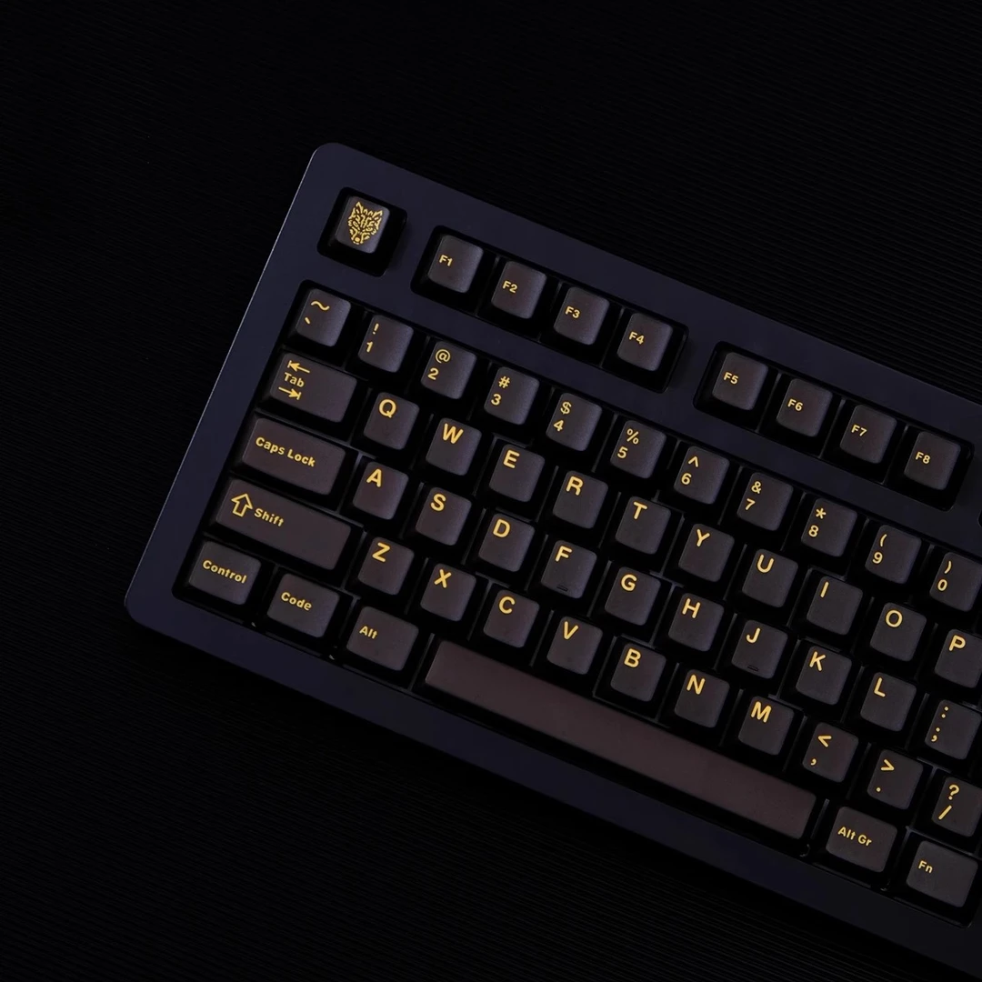 黑金半透机械键盘键帽ABS二色原厂高度114键适配Wooting 美加狮等