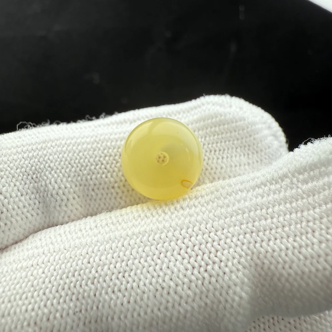 J2453天然原矿蜜蜡墩子11*8.5mm支持复检